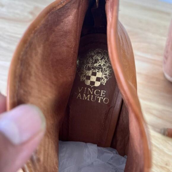 Vince Camuto Booties Womens Ambers Soft Leather Peep Toe Back Zipper Cone Heels - Picture 8 of 12